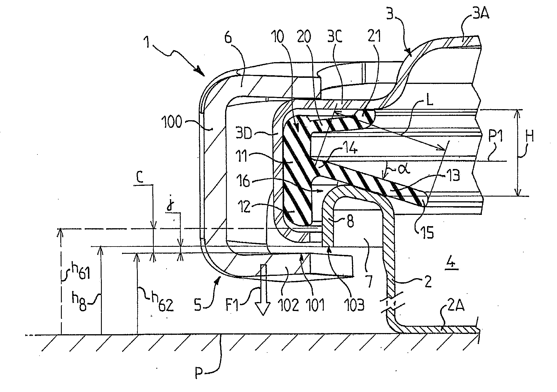 Vertically Depressible Joint and Pressure-Cooker Provided with One Such Joint