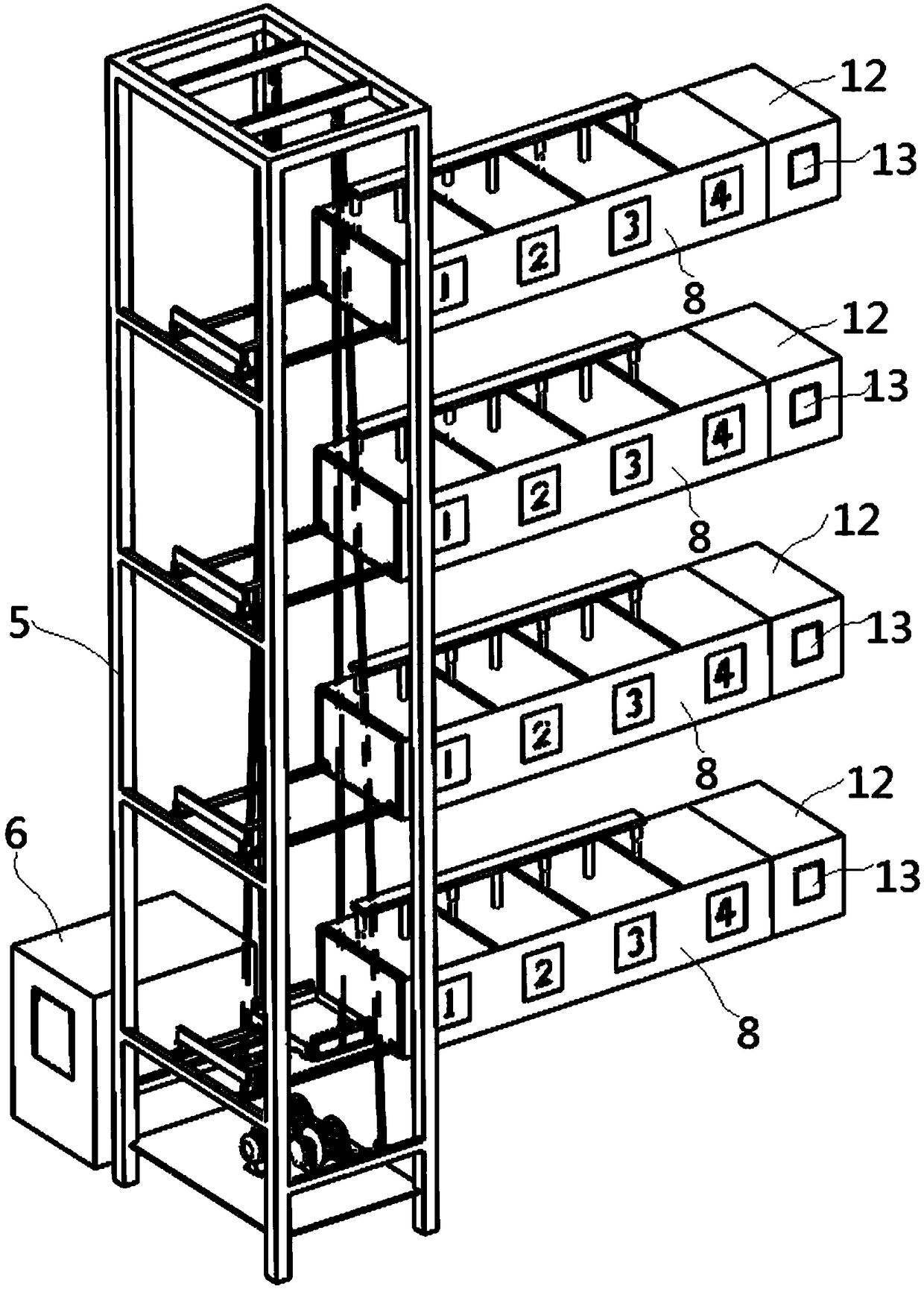 Take-out food conveying and storing system and use method thereof