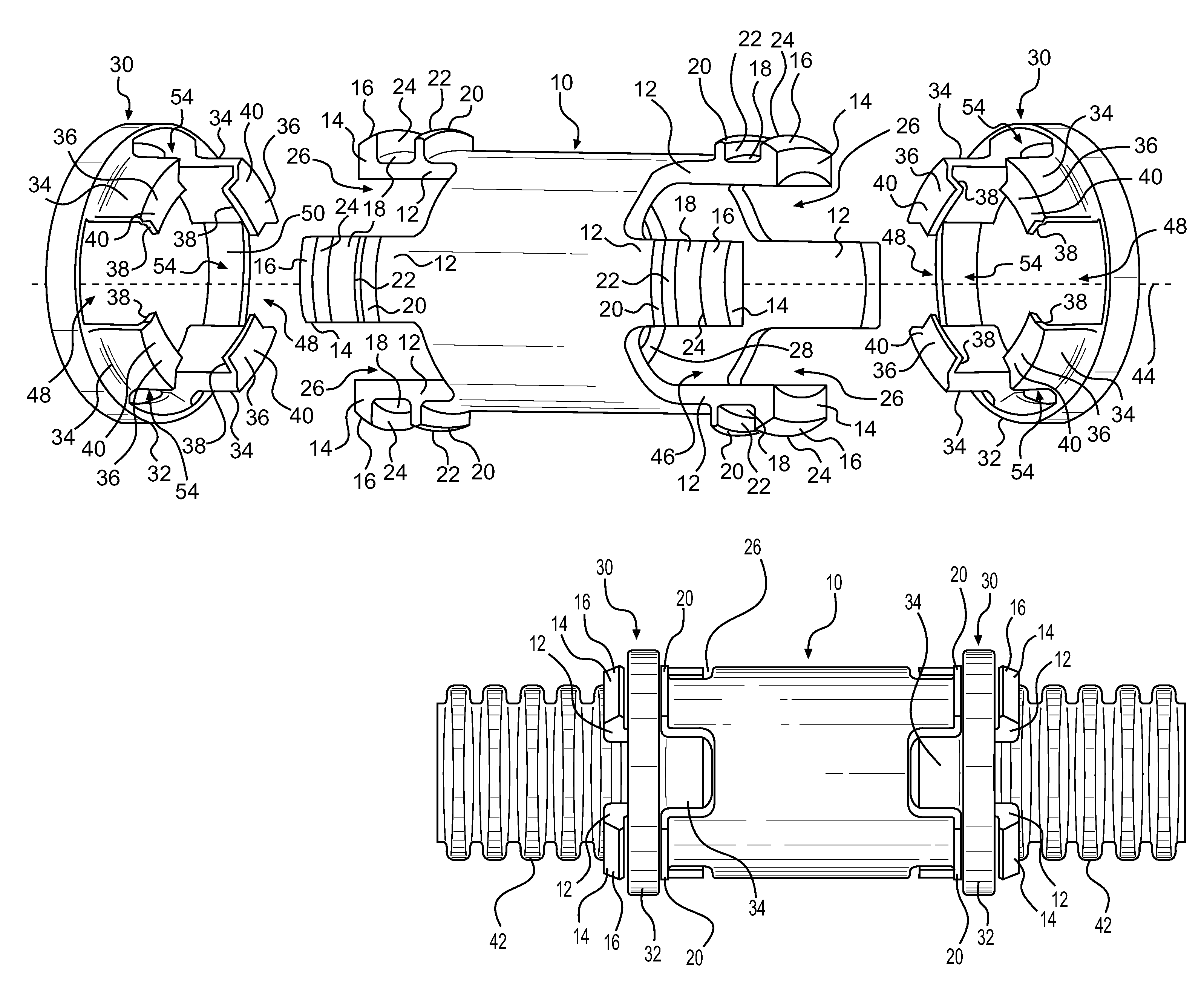 Fitting for corrugated conduit