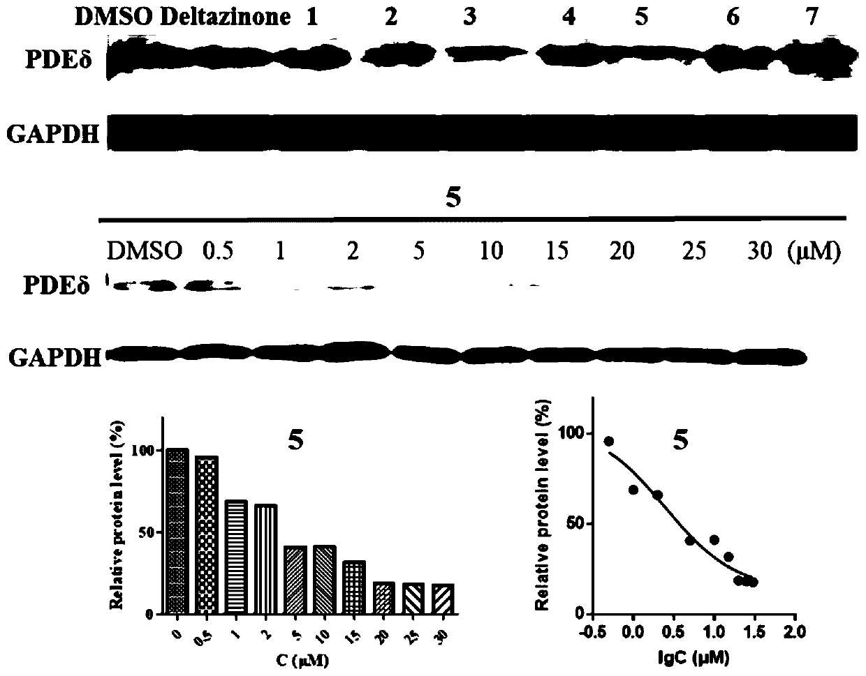 PDE[delta] protein degradation targeting chimera, and preparation method and application thereof