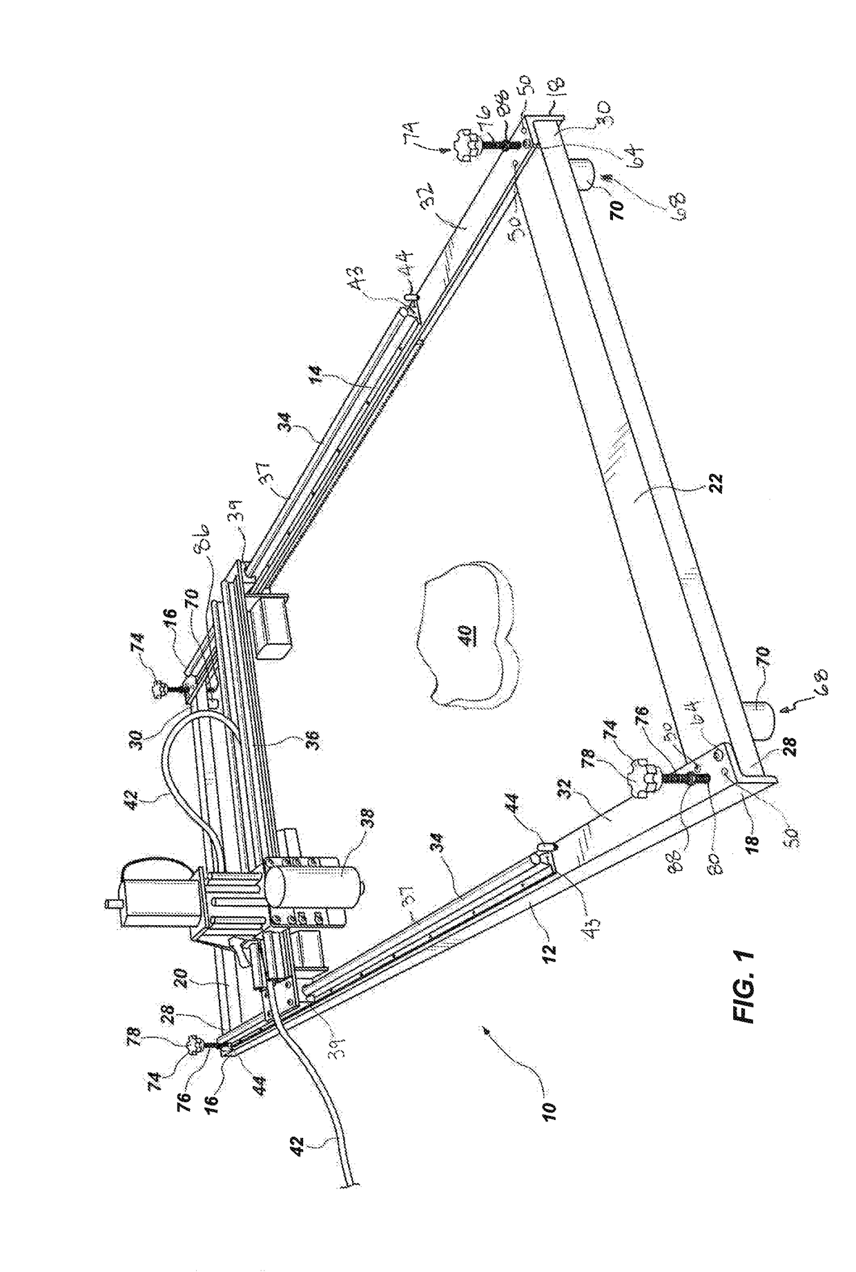 Portable rail system for mounting an engraving device