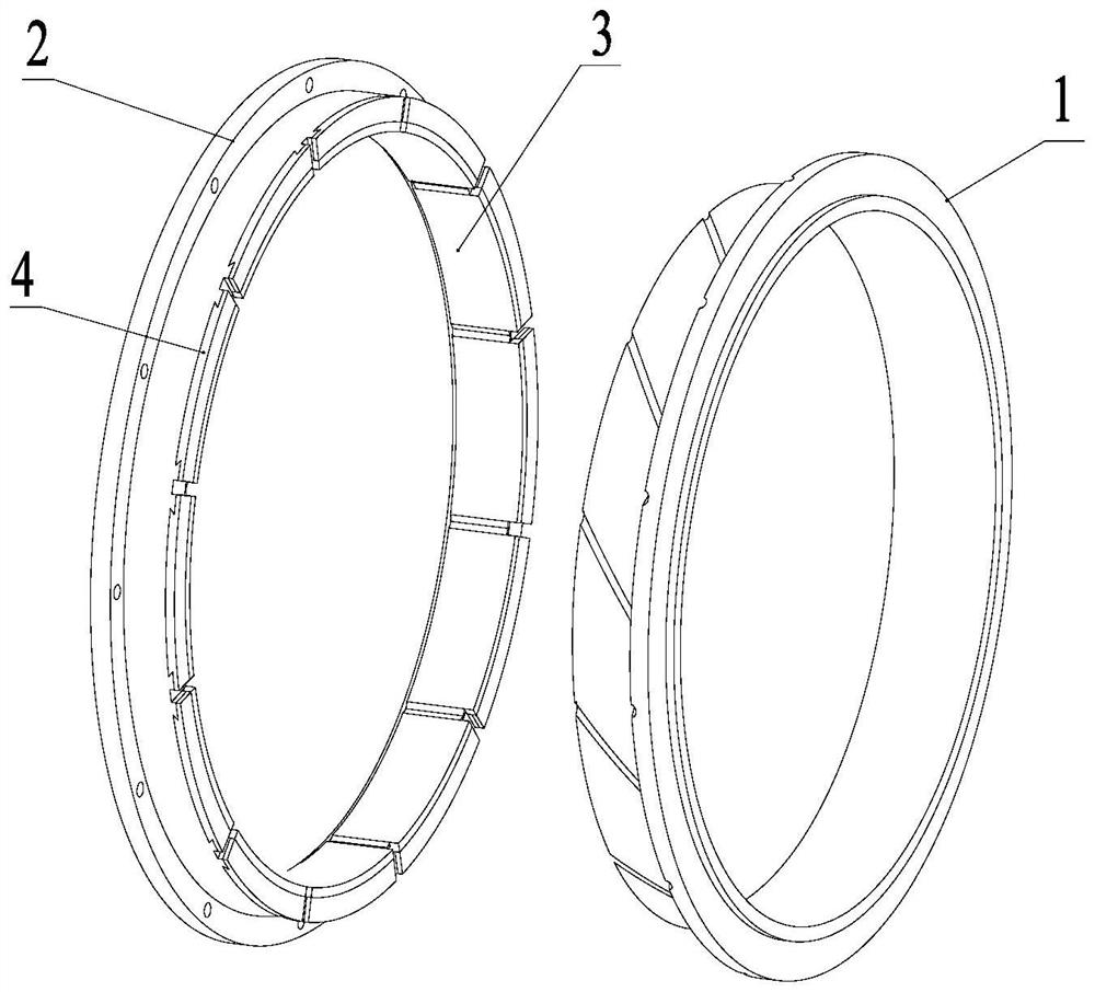 Thrust integrated water-lubricated bearing for rim propeller