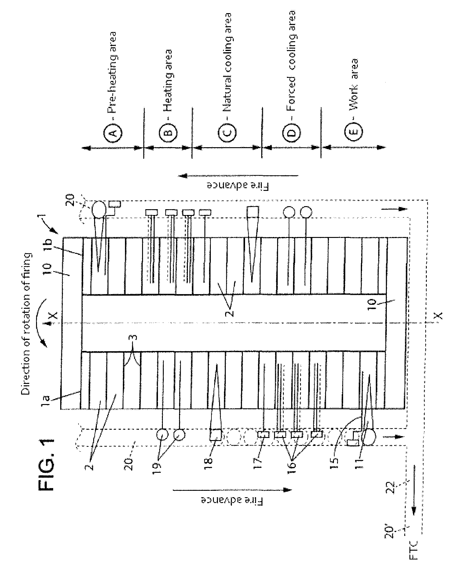 Method of monitoring an exhaust fumes main linking a carbon block baking furnace to a fume treatment