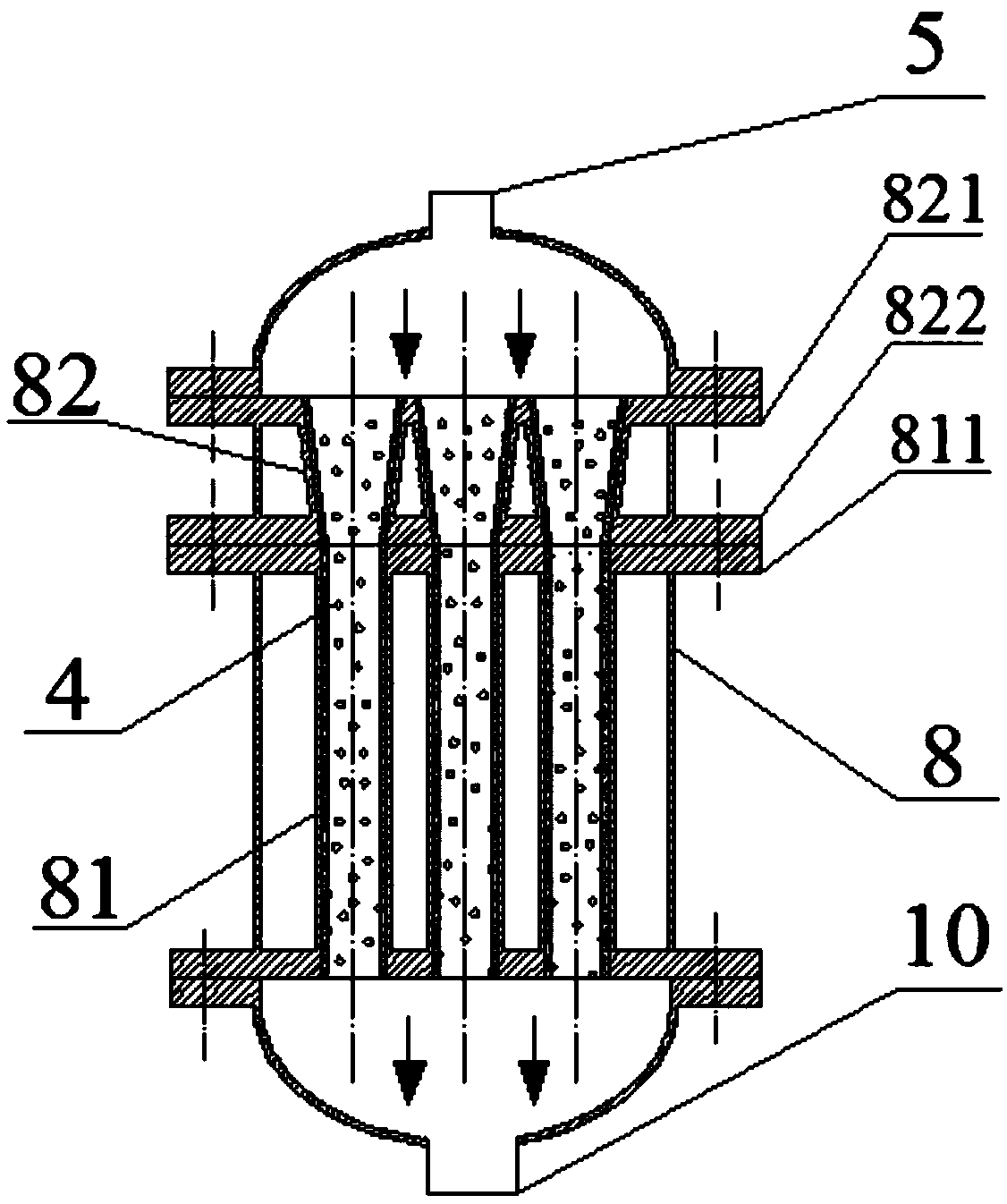 Desulfurization waste water evaporator with inert carrier circling and method