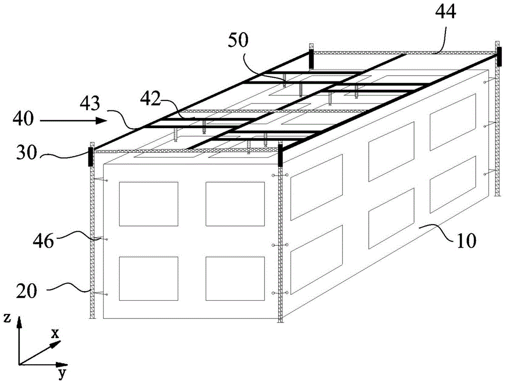 Block distributed type multi-printing-head 3D printing device with parallel-connection transverse beams and printing method