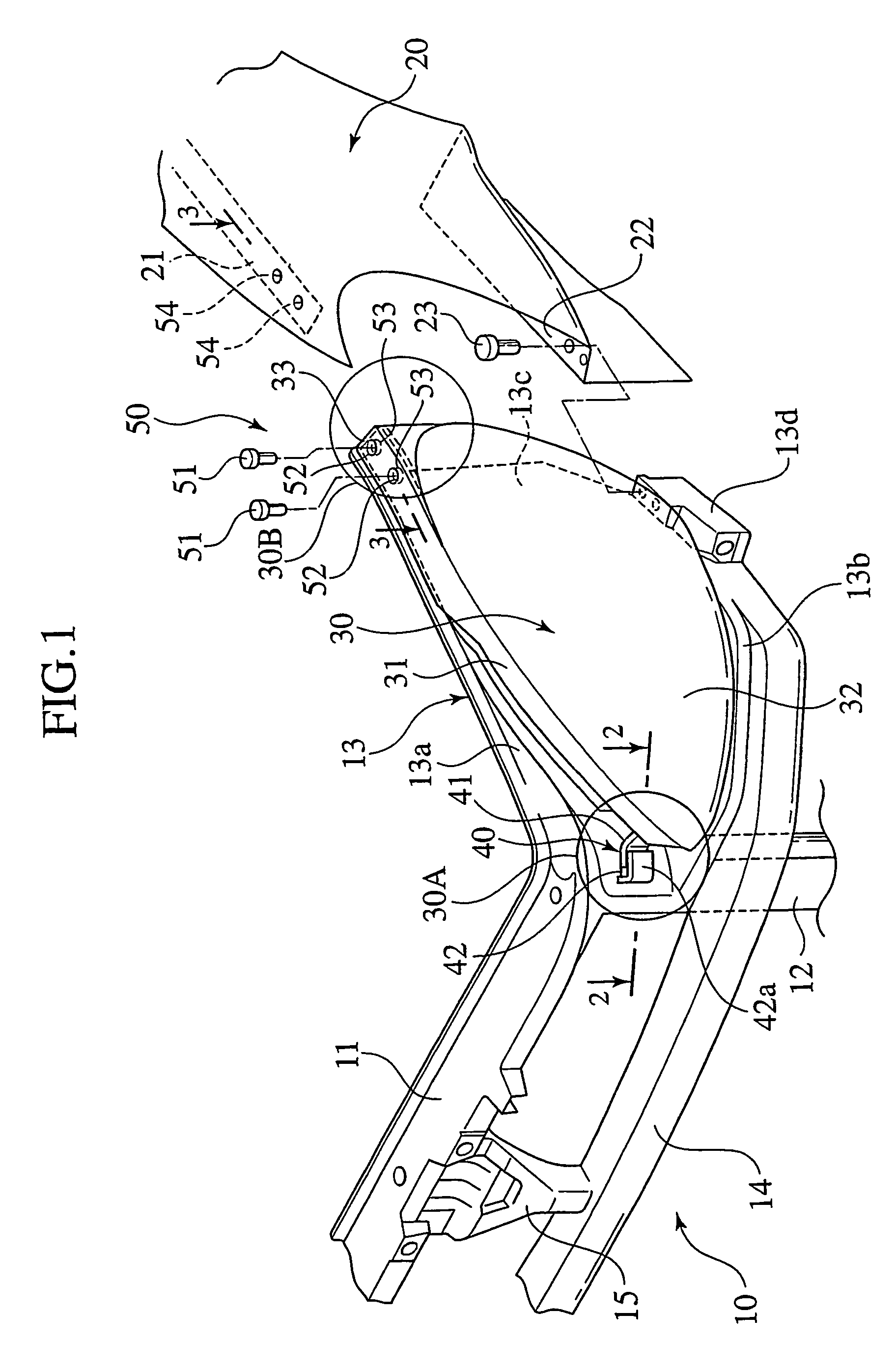 Headlamp mounting structure for automobile
