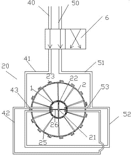 Liquid dispensing device with connecting portion with radial slots and galvanized central shaft