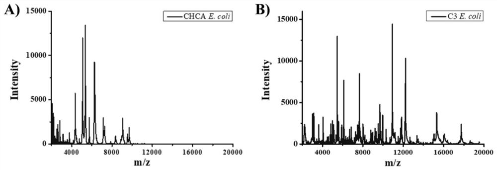 Application of novel mixed matrix in MALDI-MS (matrix-assisted laser desorption ionization-mass spectrometry) bacterial identification