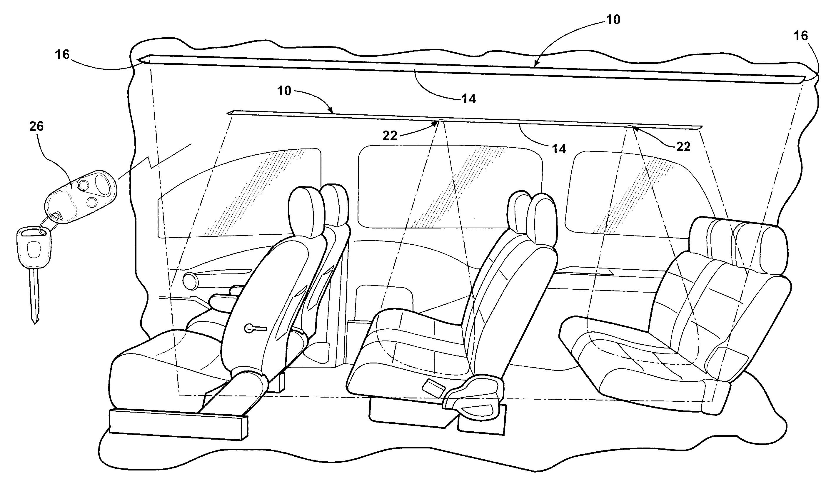 Transitional lighting system for vehicle interior