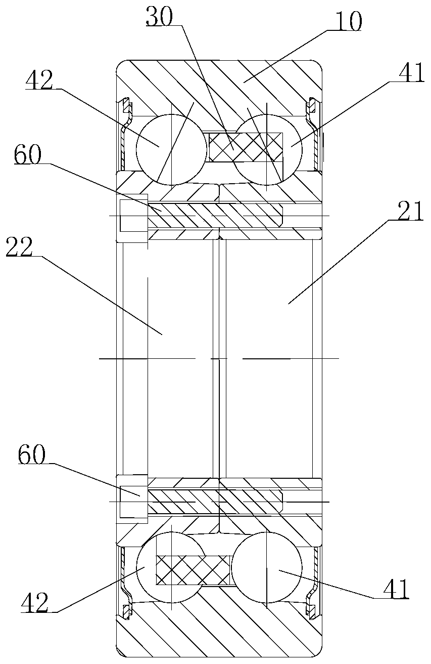 Assembling method of combined bearing