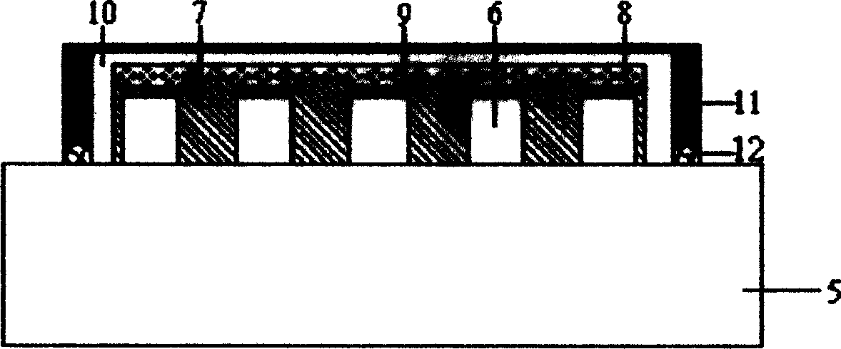 Indirect heating terminal type microwave power micro-mechanical sensor and preparation method thereof