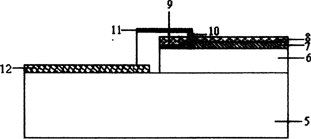 Indirect heating terminal type microwave power micro-mechanical sensor and preparation method thereof