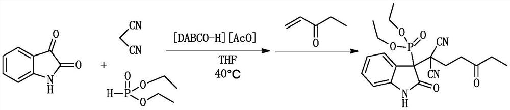 Synthesis method of (1,1-dicyano-4-oxygen)-hexyl-3-oxindole phosphonite diethyl and its derivatives