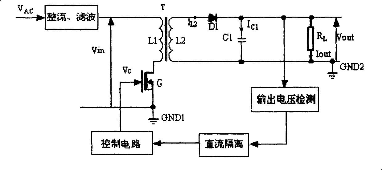 Voltage-stabilizing switch power source with voltage ripple detection circuit