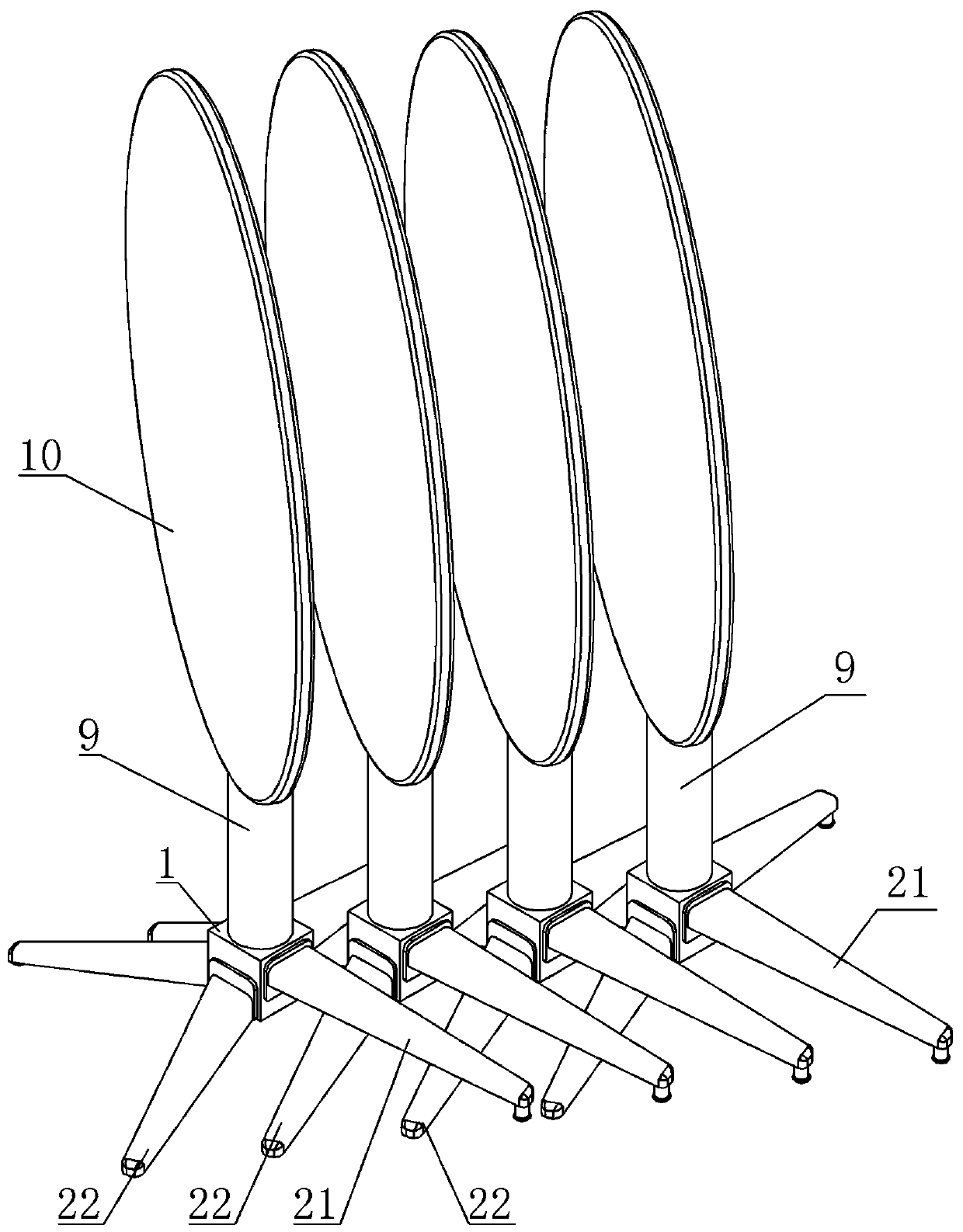 Stackable automatic leveling supporting leg structure