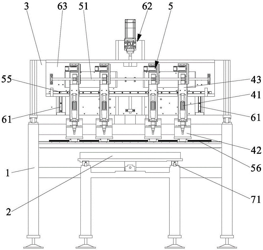 Adjustable multi-shaft automatic screwing machine and position adjustment method thereof