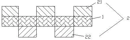 Water absorbing and guiding fabric provided with staggered jacquard patterns on front and back and provided with temperature-sensing shell fabric layer