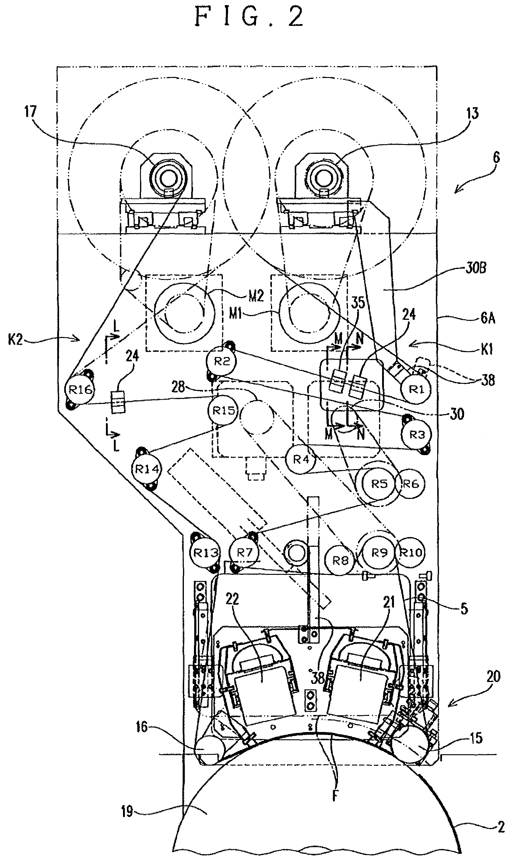 Method of winding up transfer film and device for performing transfer printing on printed sheets of paper