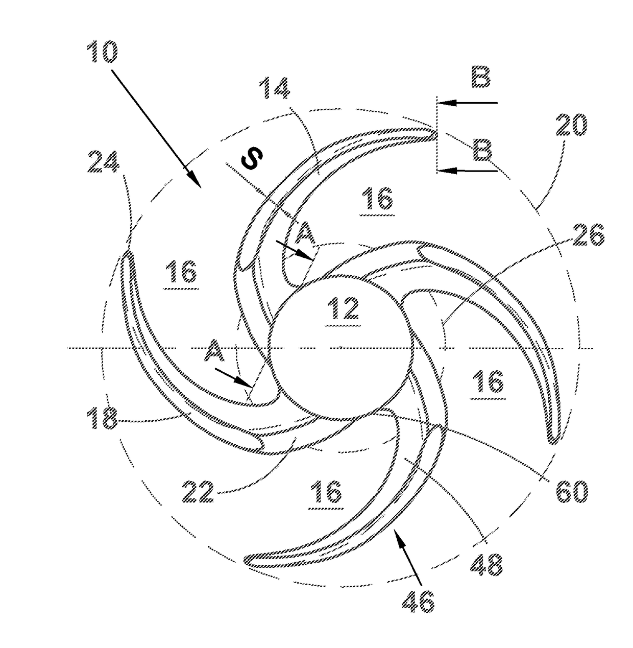 Rotor for a centrifugal flow machine and a centrifugal flow machine