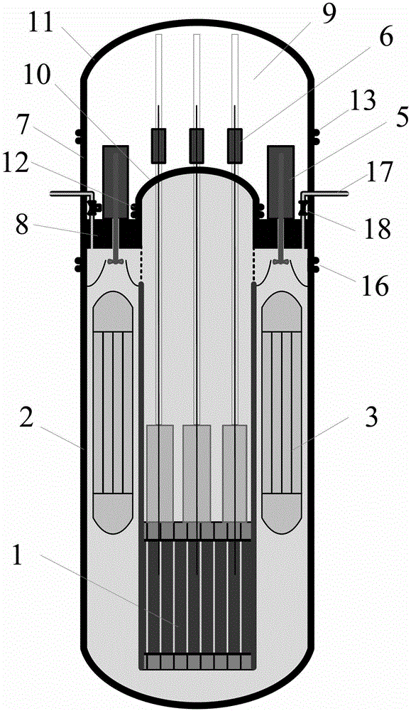 An integrated reactor with a double-layer structure on the top