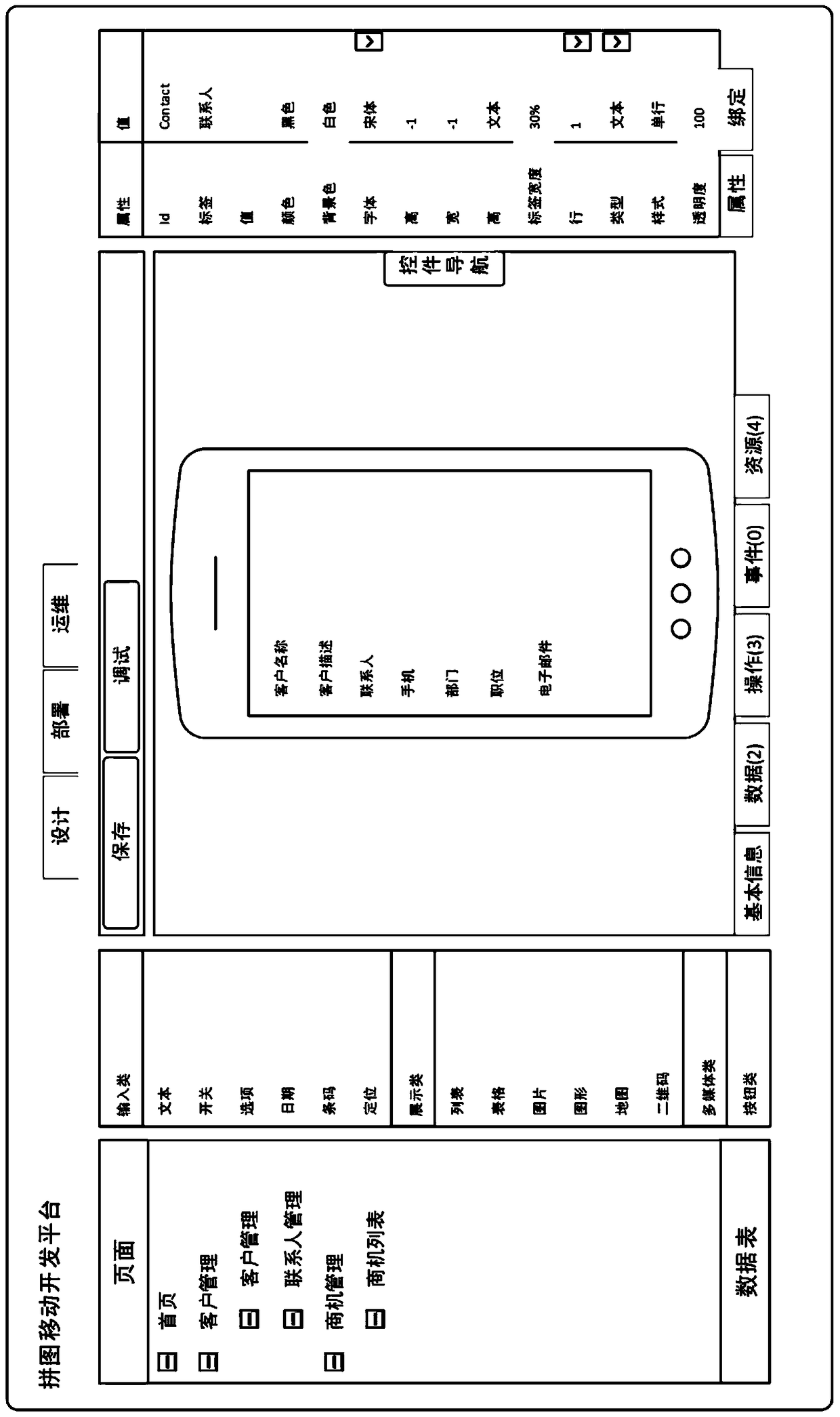 Construction and design method of an application interface