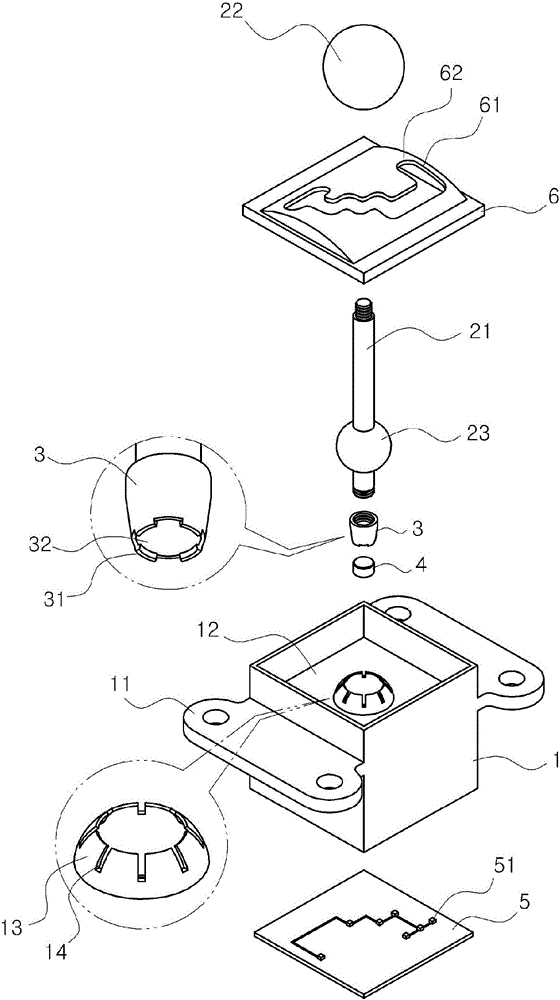 Electronic shift lever device