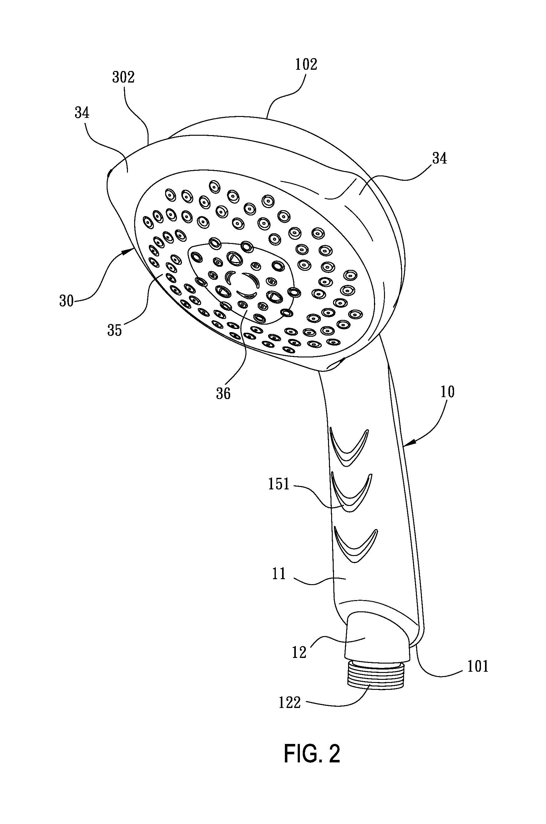 Hand-held showerhead structure
