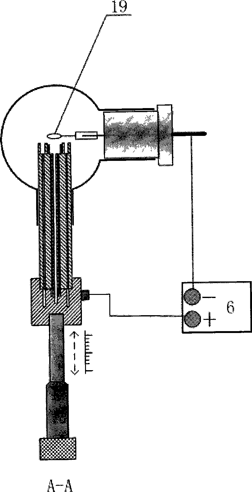 On-line electro-chemistrical separation and concentration tungsten filament electric heating atom absorption detection apparatus