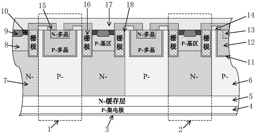 A trench-gate bipolar transistor with low EMI noise characteristics