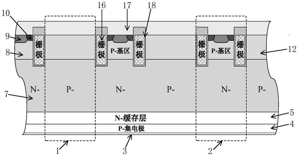 A trench-gate bipolar transistor with low EMI noise characteristics