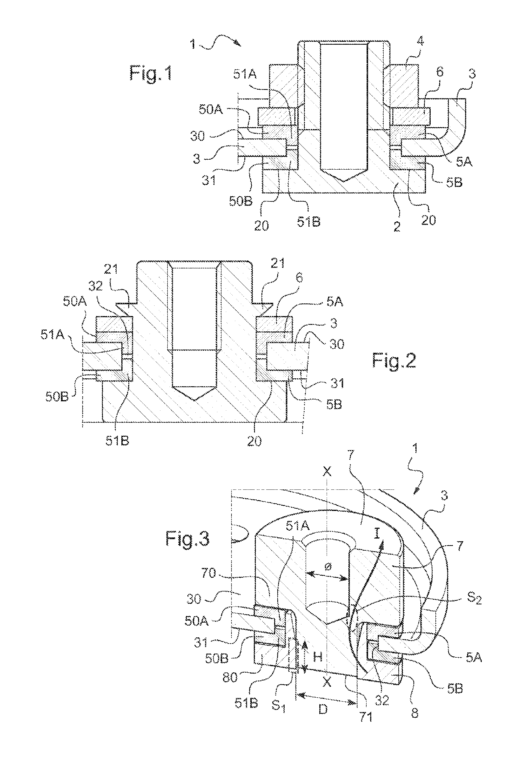 Bushing Forming a Terminal for a Lithium Storage Battery and Related Storage Battery
