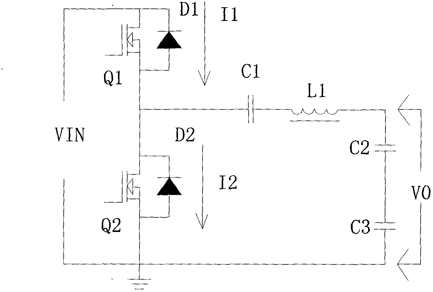 Bridge type LC (inductance capacitance) resonance circuit with overcurrent protection function