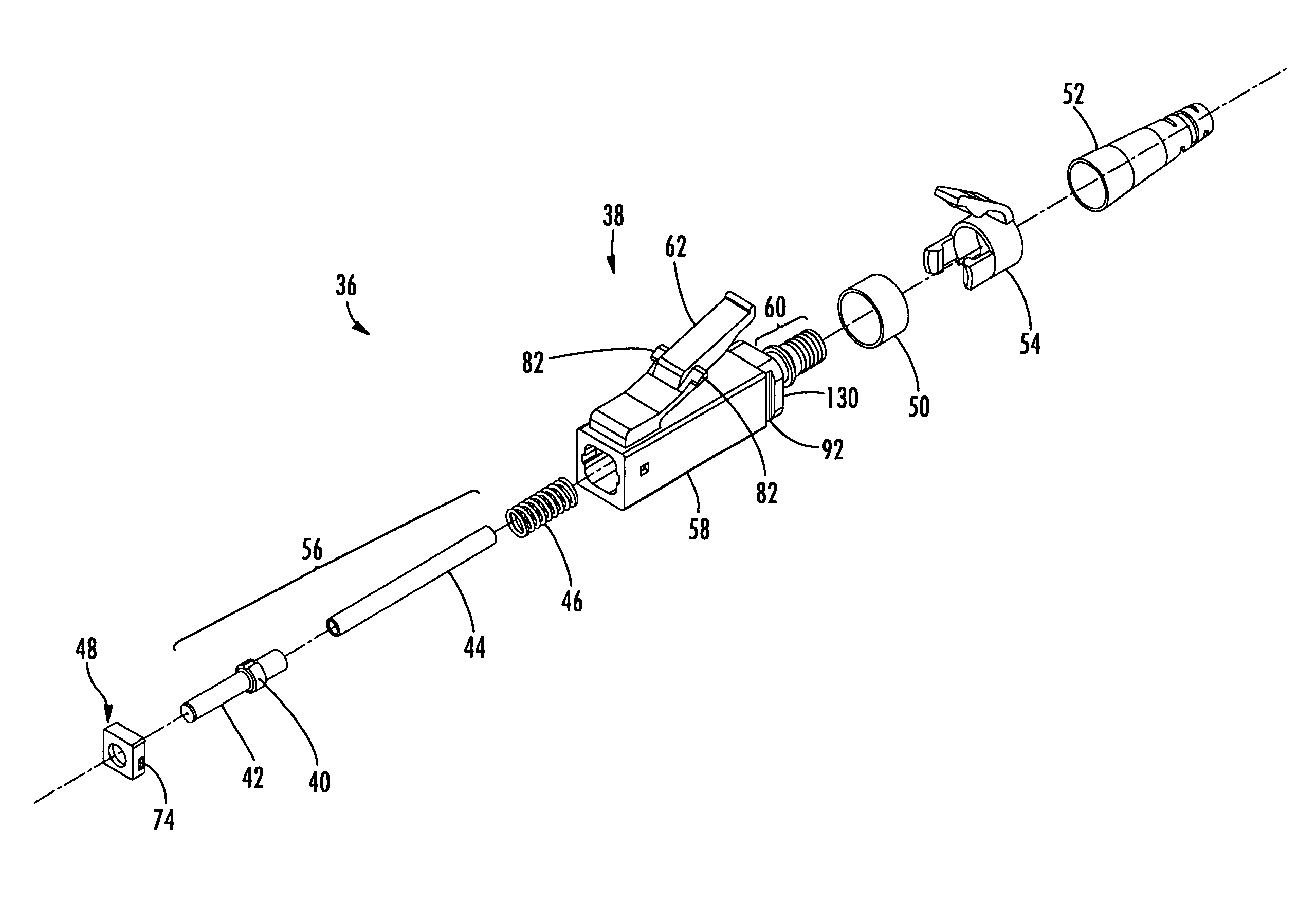 Optical fiber connector and method of assembly