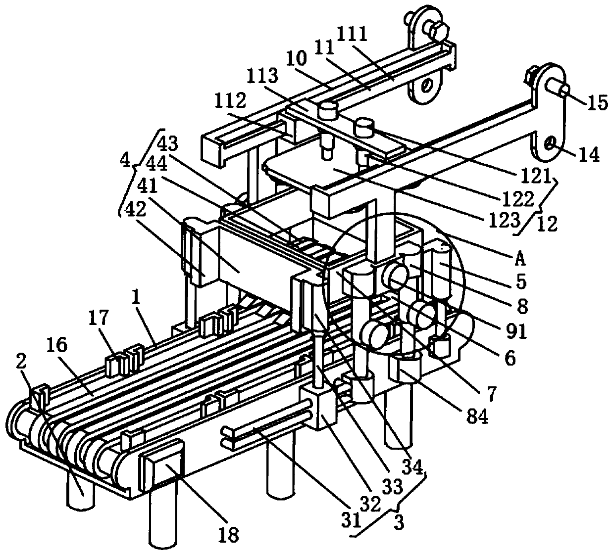 A conveying bag storage bag supply device