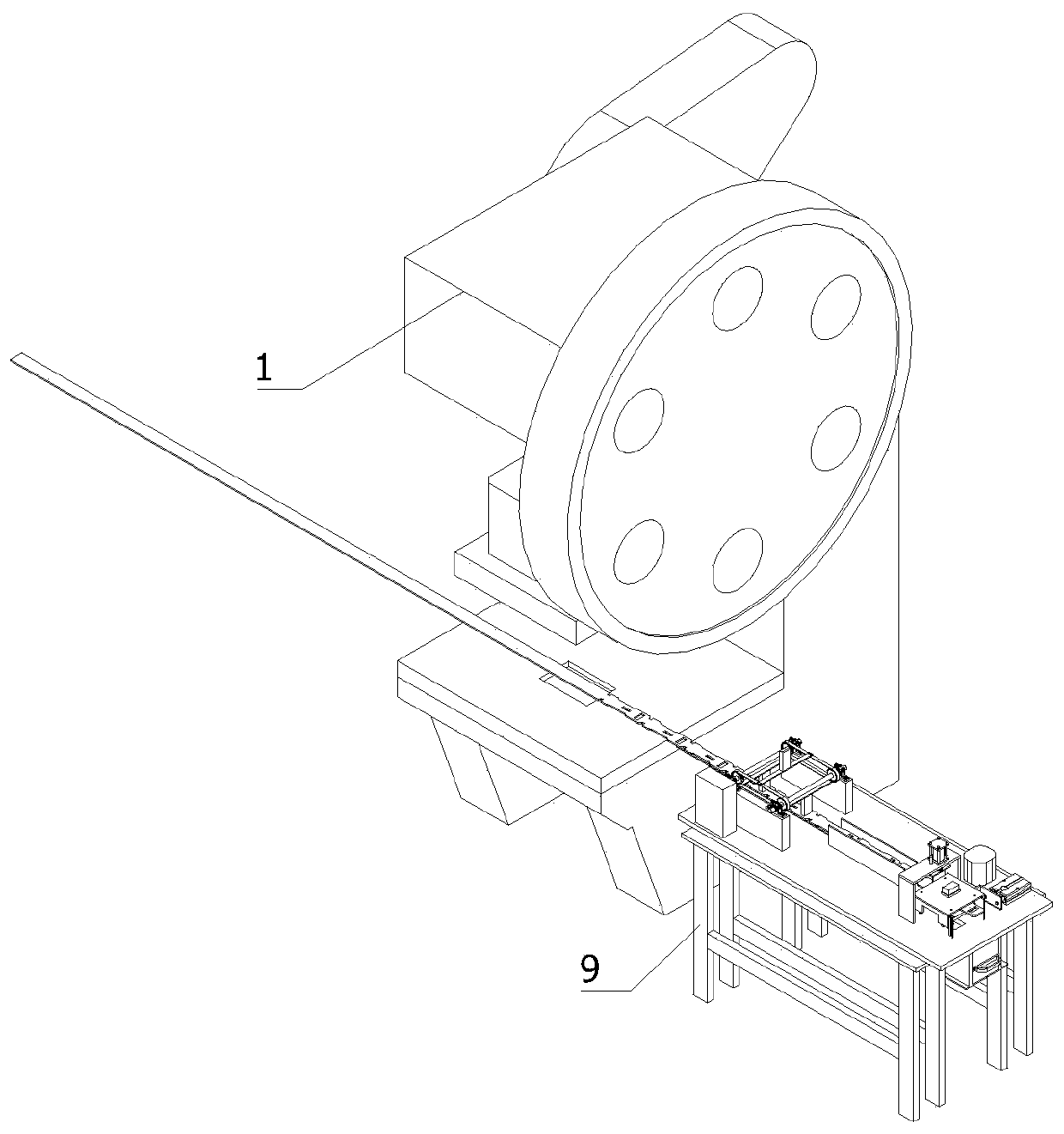 Elastic sheet type automatic forming machine for line pressing frame