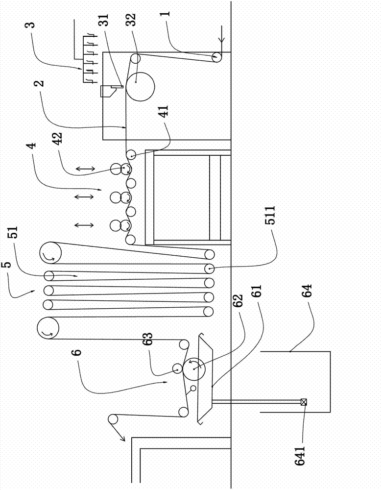 Processing device for superfine fiber synthetic leather substrate with single-side compact filling layer and polyurethane filling process thereof