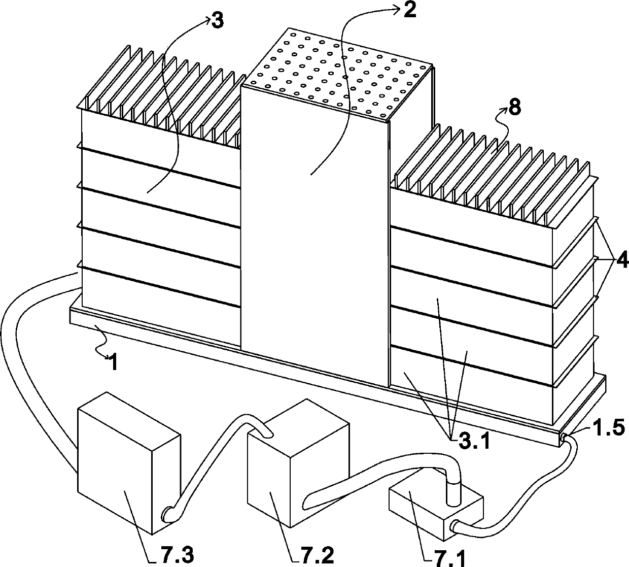 Battery pack heat dissipation device with centralized heat dissipation