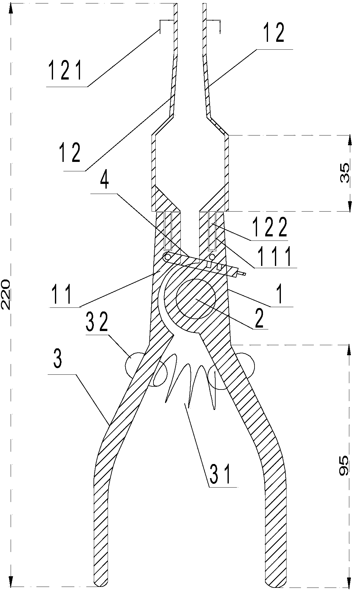 Cable supporting pincers for secondary cable operation