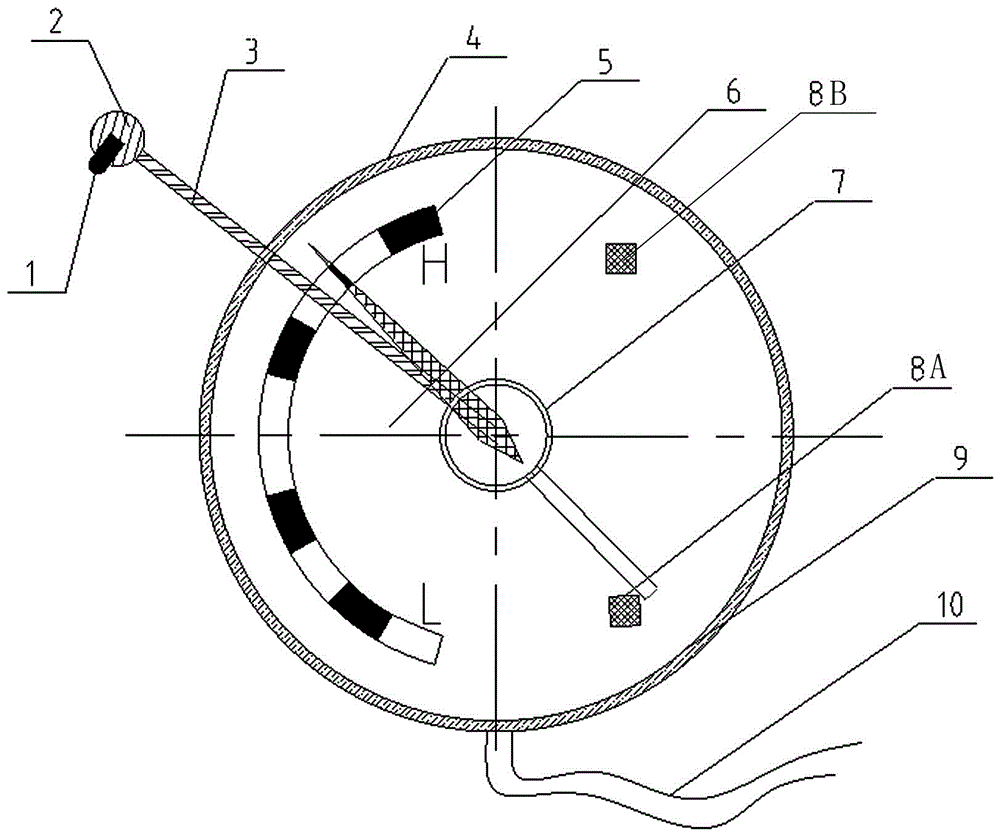 Connecting rod type compound device for measuring temperature and liquid level