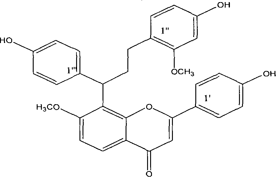 Separating purified new bisflavone compound from dragon's blood and preparation method thereof