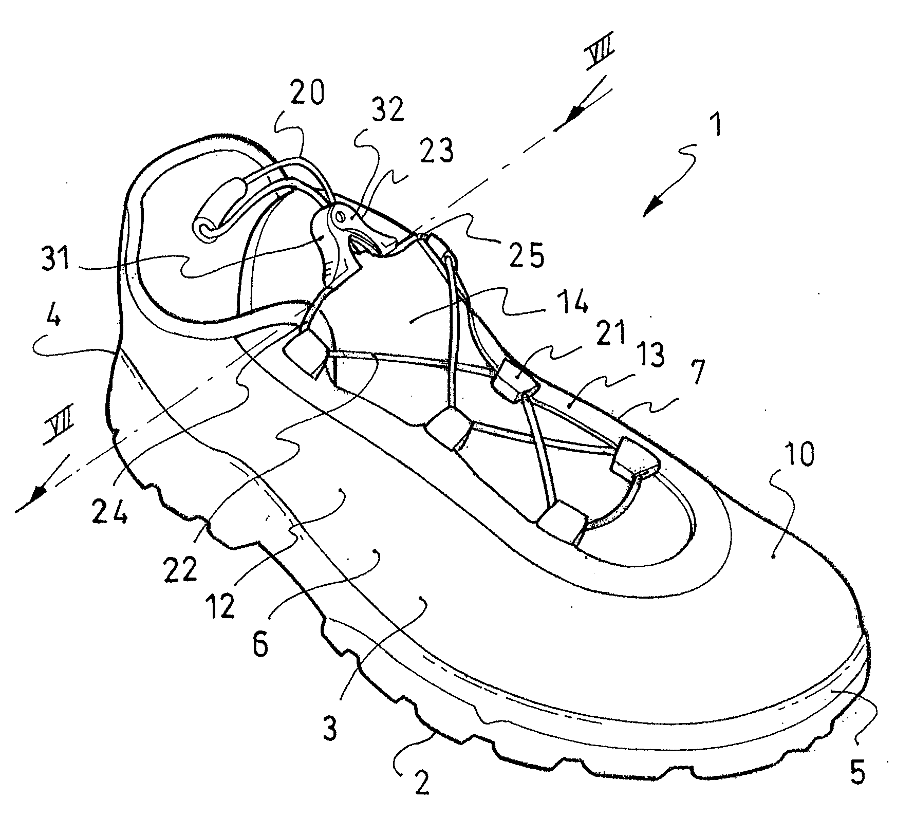 Device for locking flexible strands