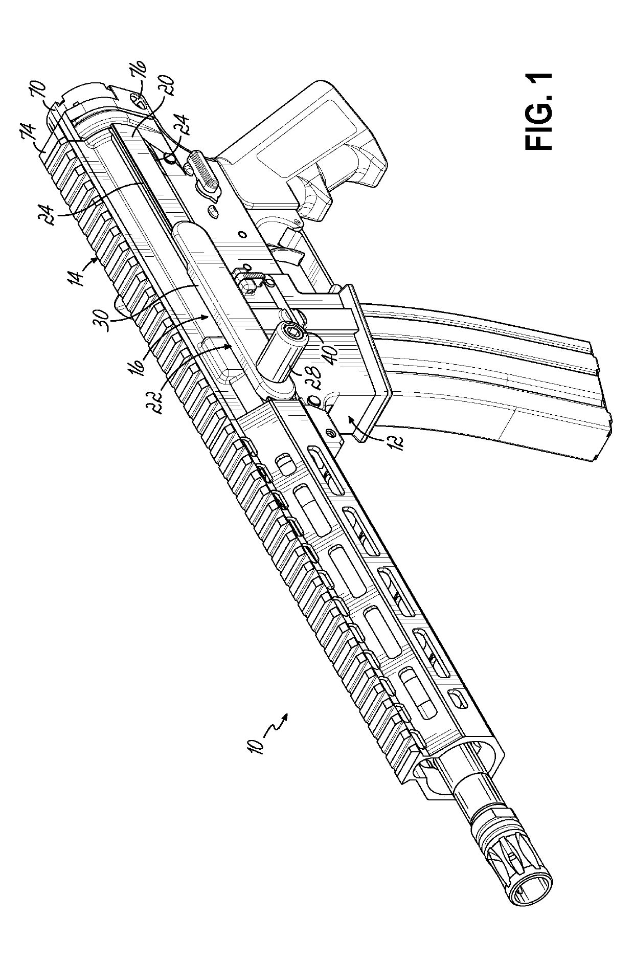 Firearm With Reduced Length Bolt Carrier And Recoil Assembly With Side Charging Handle