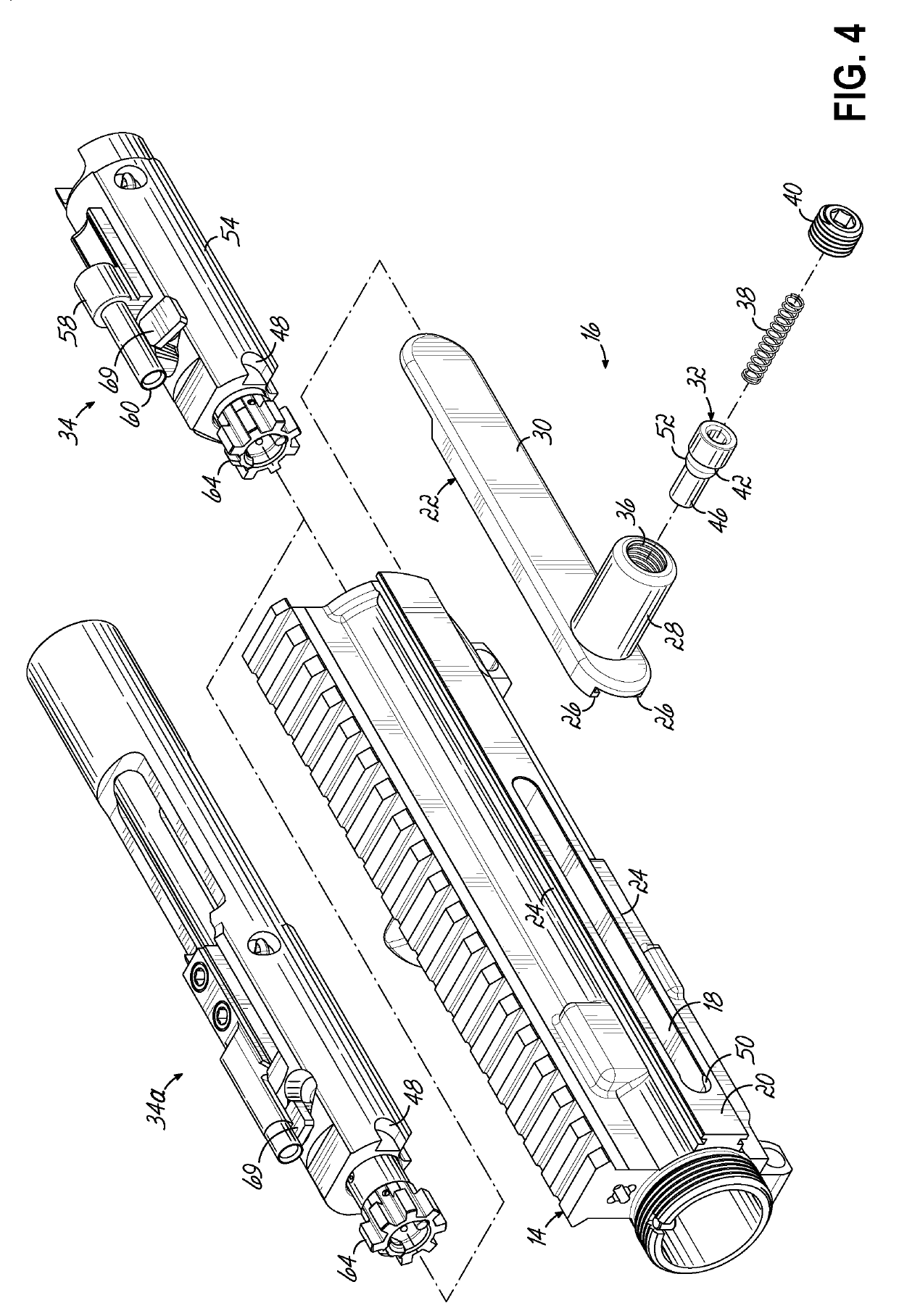 Firearm With Reduced Length Bolt Carrier And Recoil Assembly With Side Charging Handle