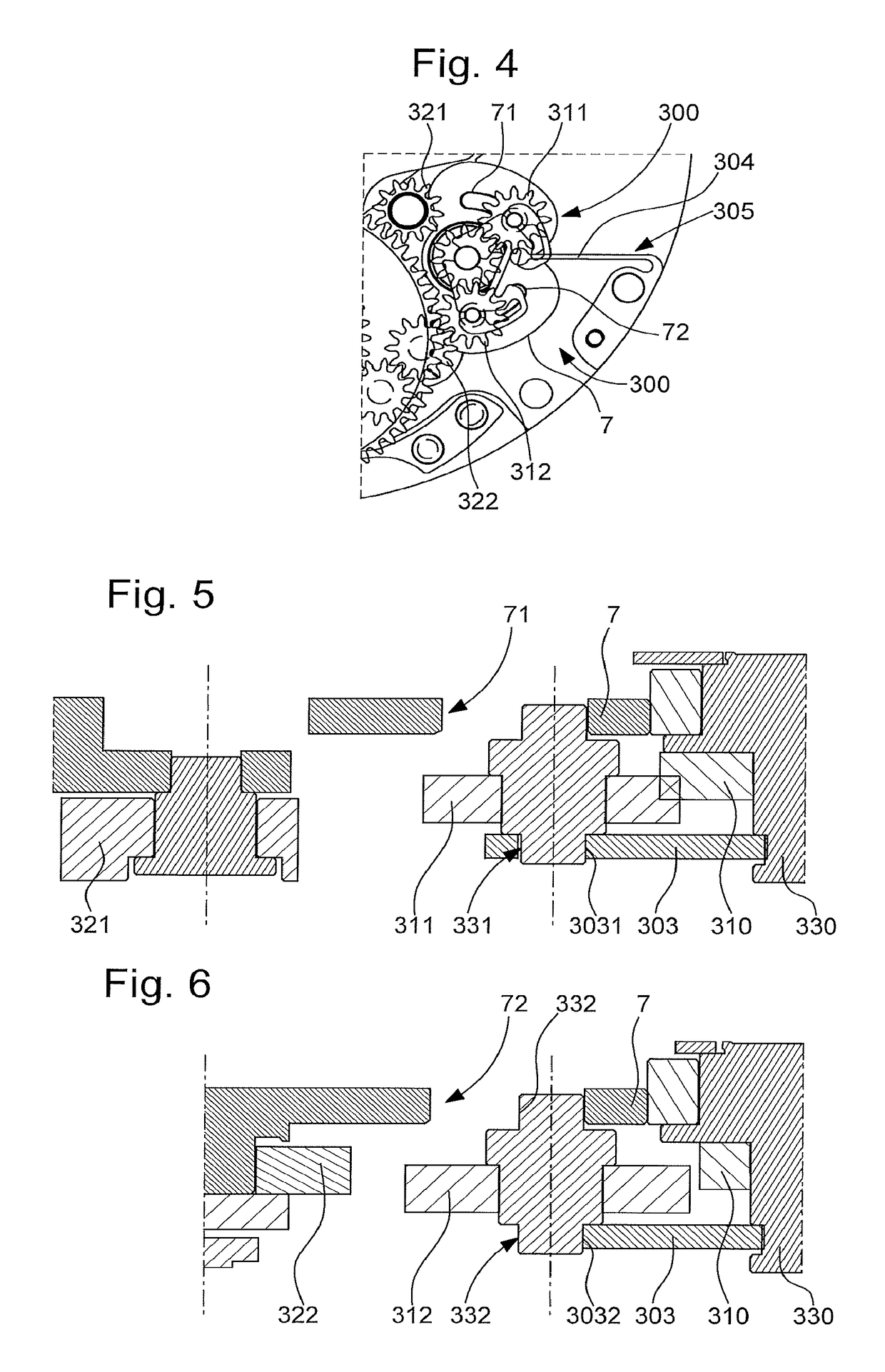 Timepiece mechanism for bidirectional correction of a plurality of displays