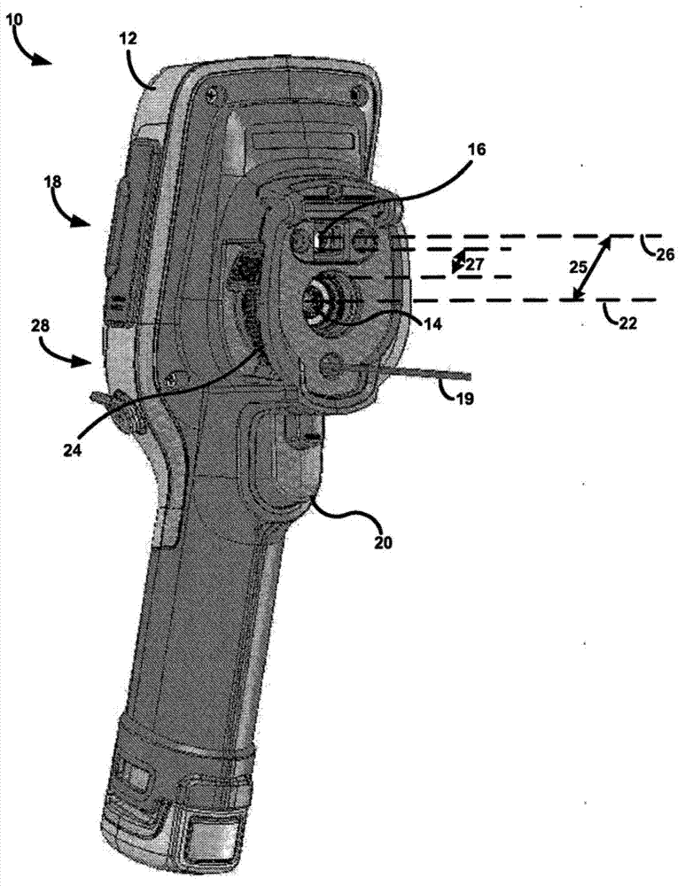 Thermal imaging camera with infrared lens focus adjustment