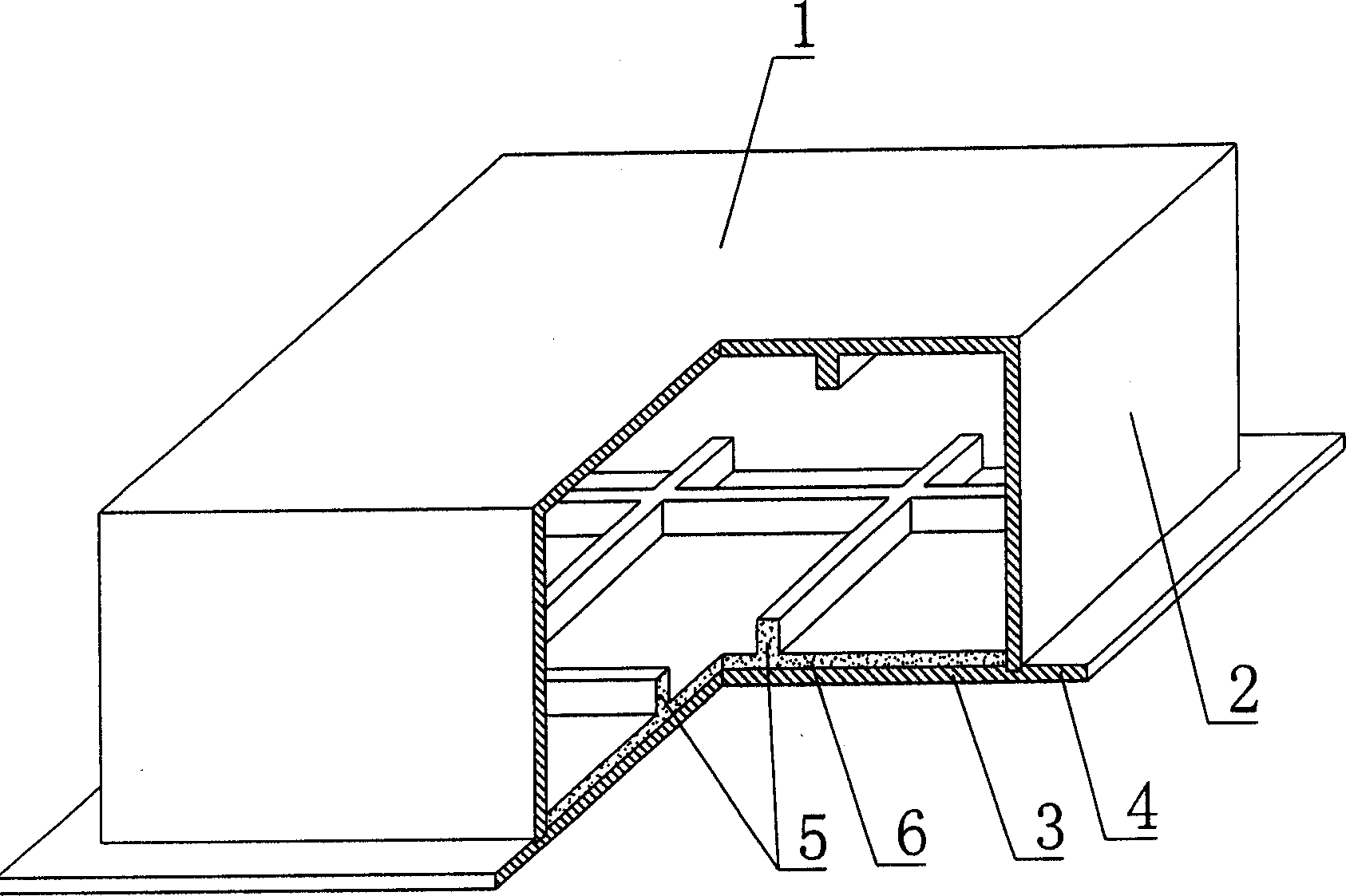 Cast-in-place concrete hollow cavity shuttering member
