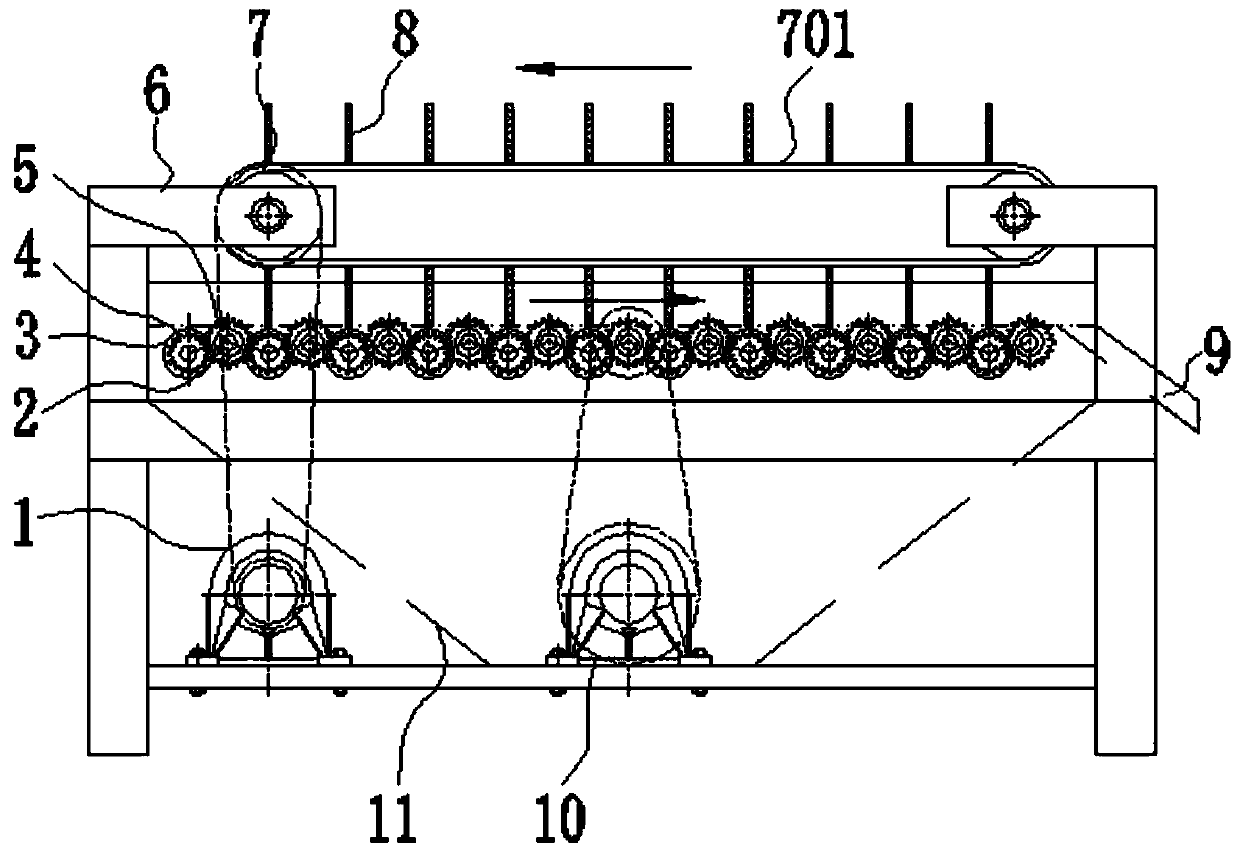 Oil tea fruit seed separator provided with tooth smooth roller on plane