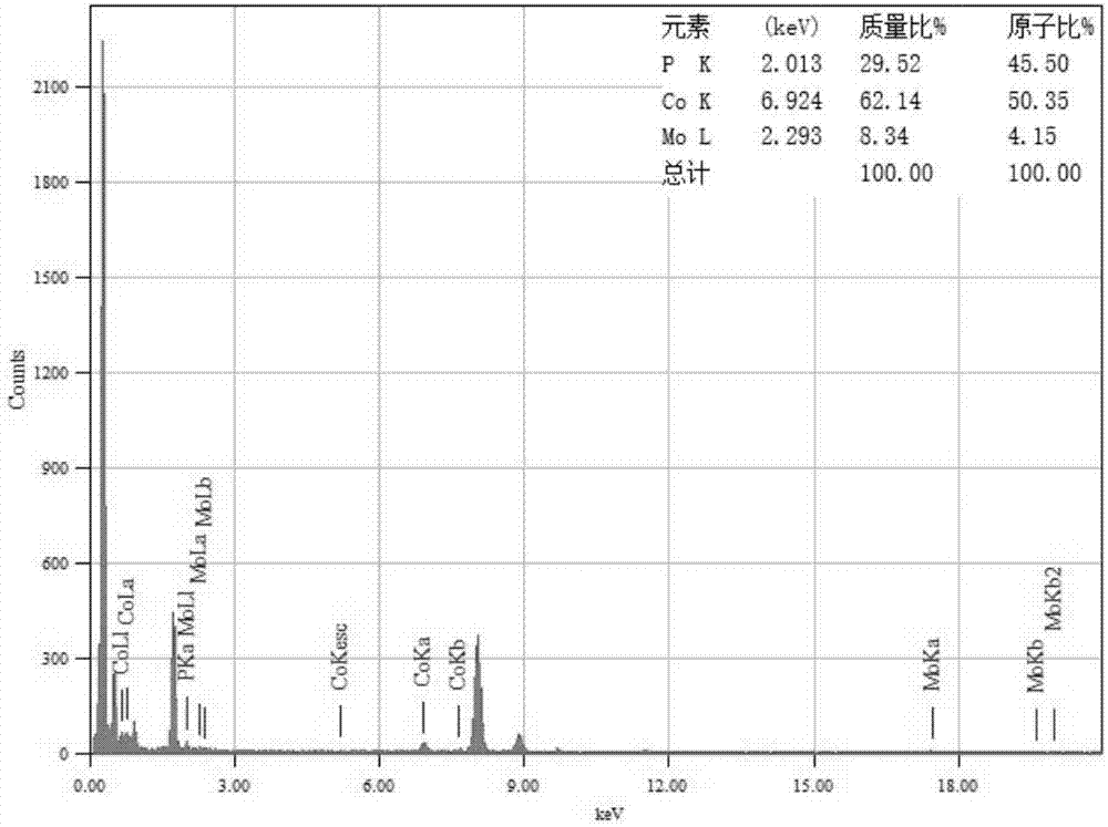 Method for synthesizing ultrafine ternary cobalt molybdenum phosphorus nanorod