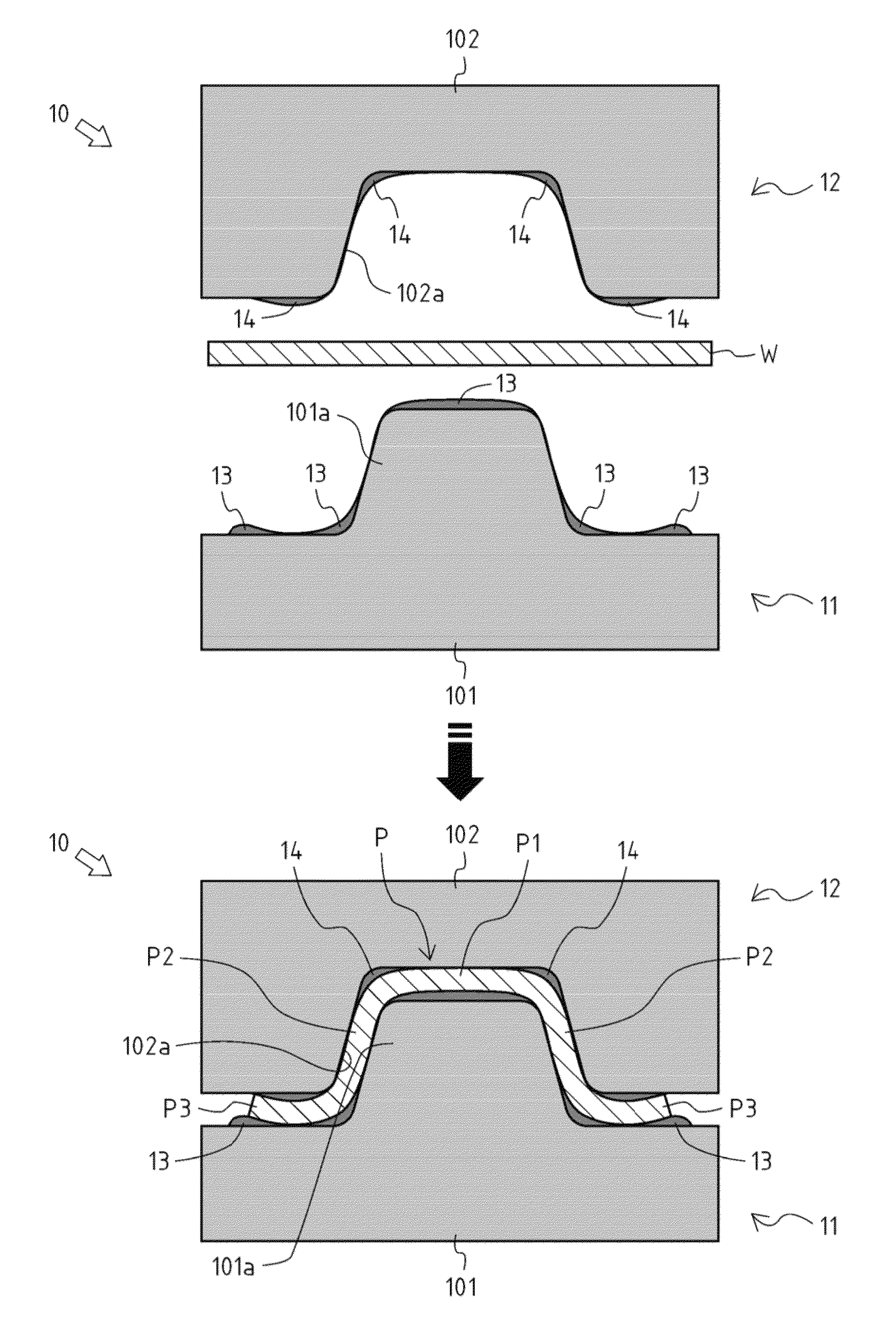 Hot-pressing die and method for manufacturing the same