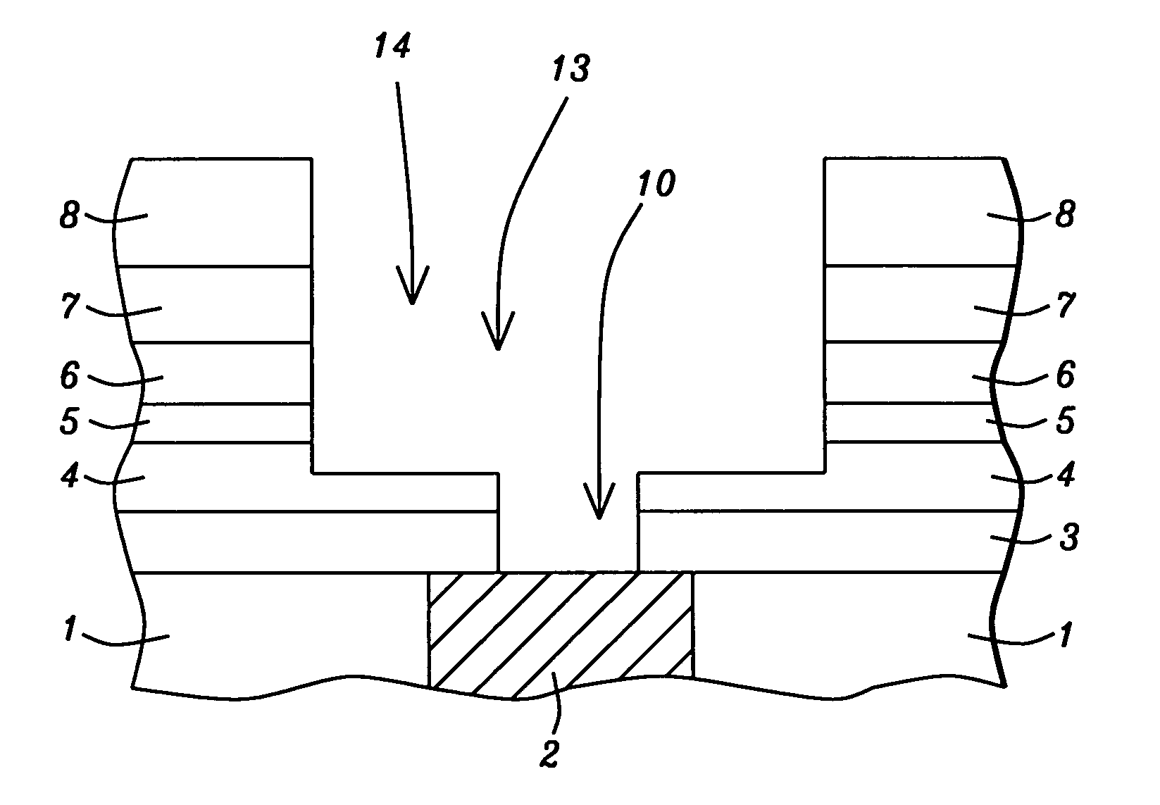 Two step trench definition procedure for formation of a dual damascene opening in a stack of insulator layers